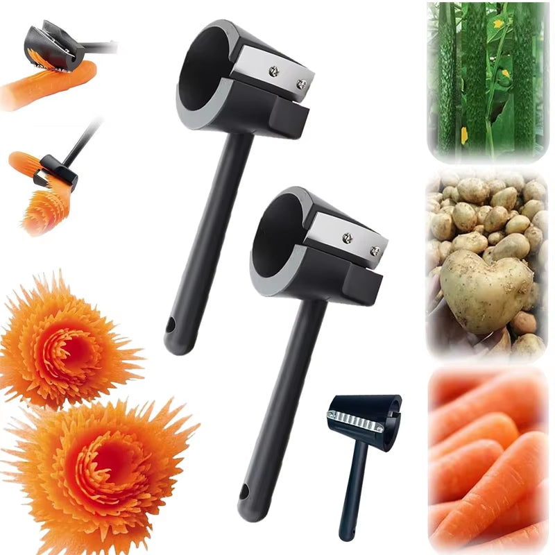 Vegetables Curler Stainless Steel Sacapuntas Para Vegetales Spiral Funnel Flower Roller Creative Fruit Carving Salad Veg Slicer