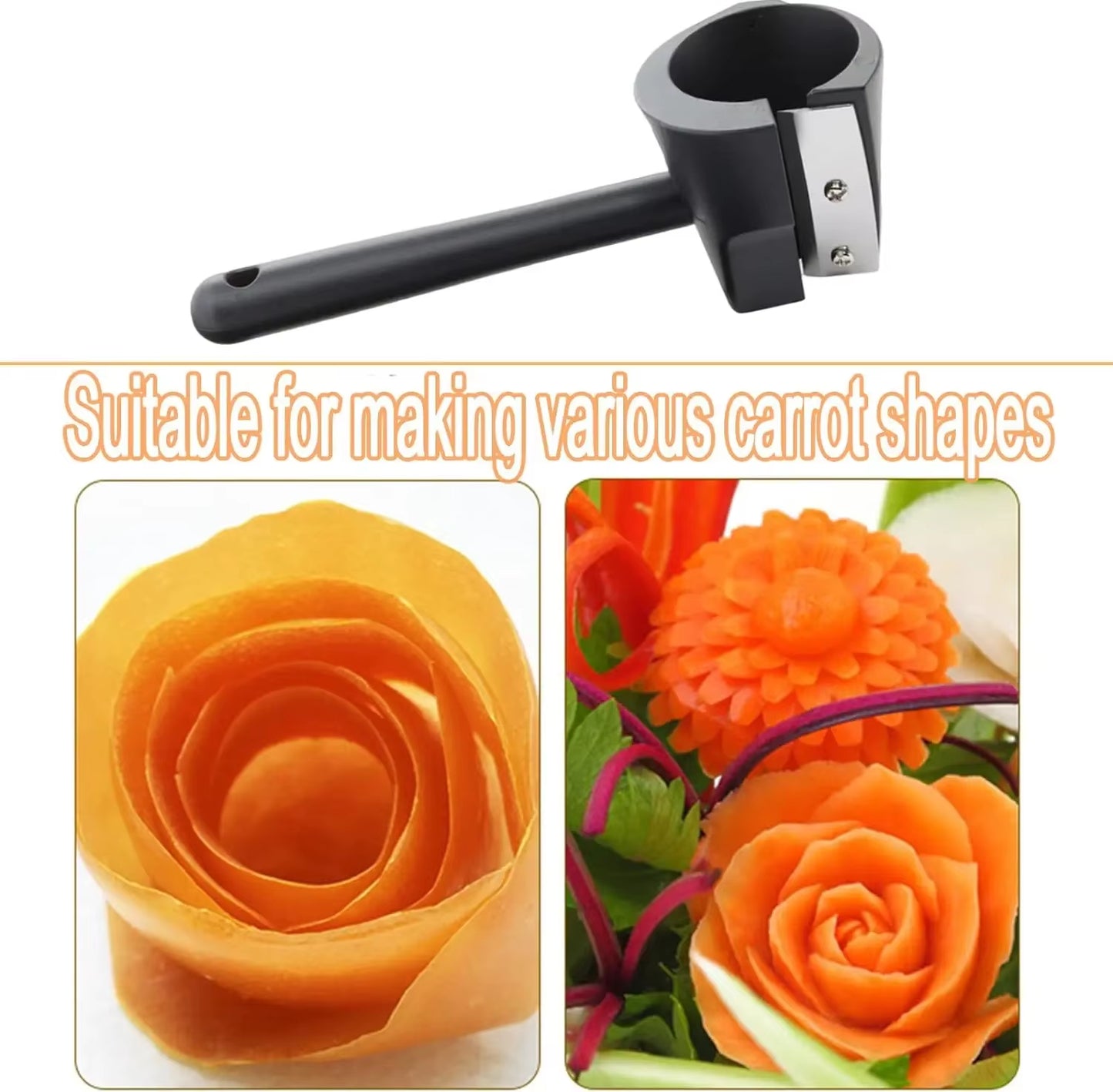 Vegetables Curler Stainless Steel Sacapuntas Para Vegetales Spiral Funnel Flower Roller Creative Fruit Carving Salad Veg Slicer
