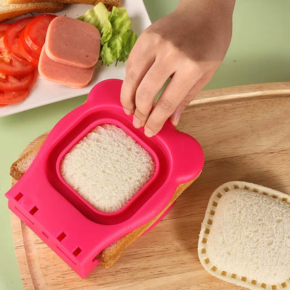 Sandwich Cutter and Sealer Flip Sandwich Cutting Tool for Kids Lunch Stainless Steel Blade Circular Sandwich Bread Toast Mold