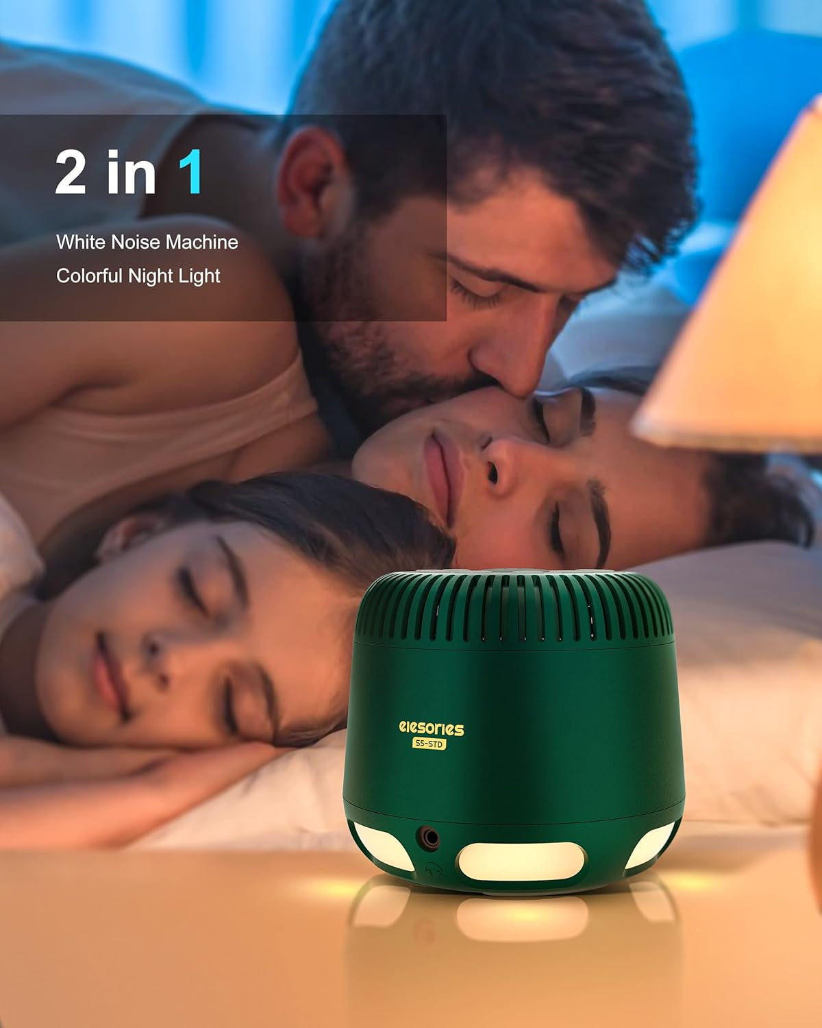 Sound Machine,  White Noise Machine with Adjustable Baby Night Light & Wireless Speaker, 24 Soothing Sounds Including White Noise/Fan Sounds/Nature Sounds/Lullaby for Nursery Office Home