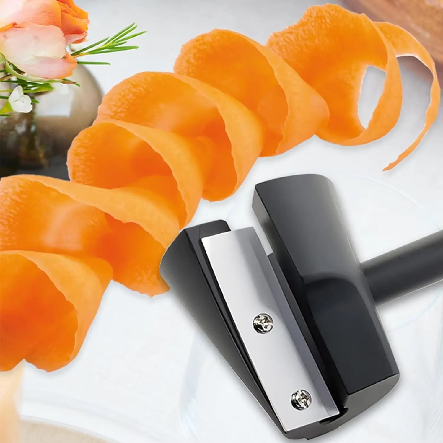 Vegetables Curler Stainless Steel Sacapuntas Para Vegetales Spiral Funnel Flower Roller Creative Fruit Carving Salad Veg Slicer