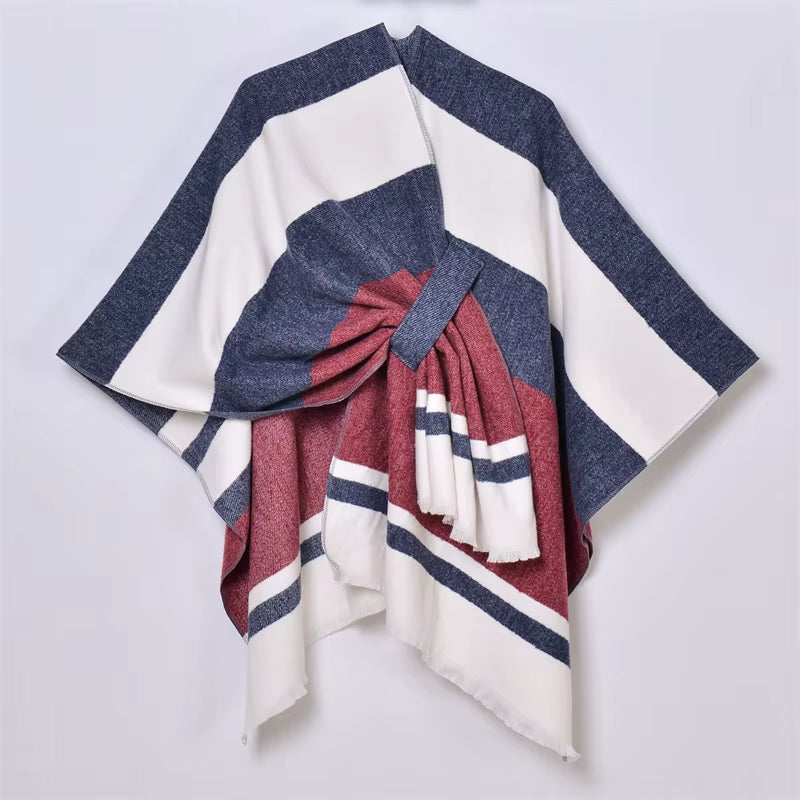 Women'S Elegant Shawl Wraps Soft Open Front Poncho Cape for Autumn Winter Solid Color Tassel Scarf Shawls Cloak Bufanda Pashmina