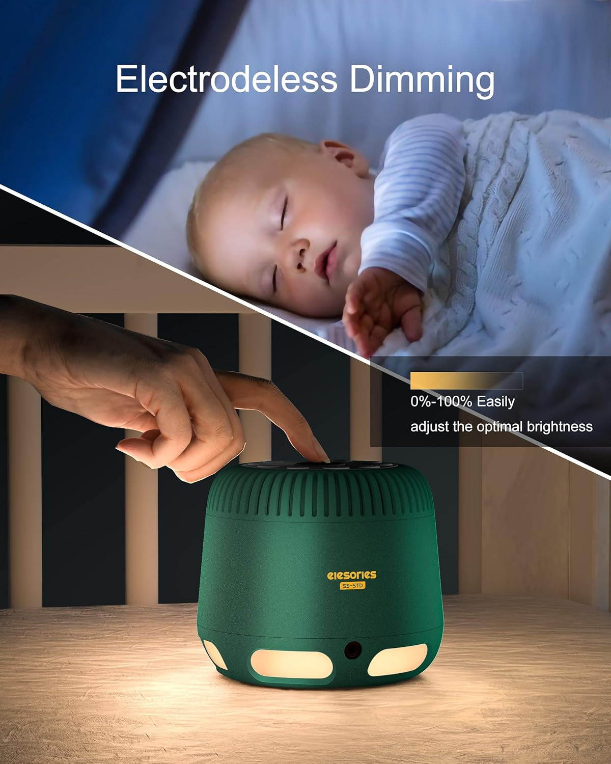 Sound Machine,  White Noise Machine with Adjustable Baby Night Light & Wireless Speaker, 24 Soothing Sounds Including White Noise/Fan Sounds/Nature Sounds/Lullaby for Nursery Office Home