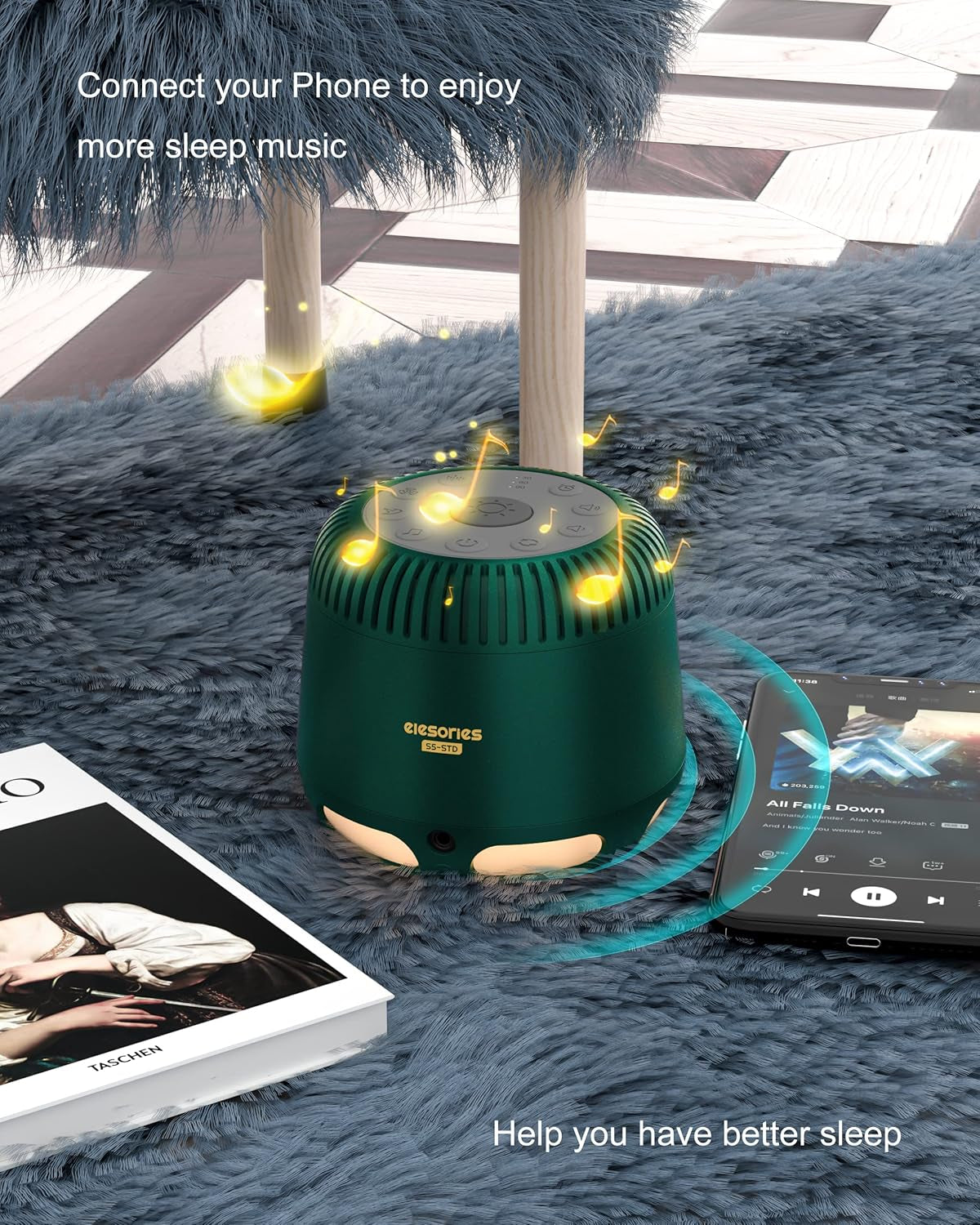 Sound Machine,  White Noise Machine with Adjustable Baby Night Light & Wireless Speaker, 24 Soothing Sounds Including White Noise/Fan Sounds/Nature Sounds/Lullaby for Nursery Office Home